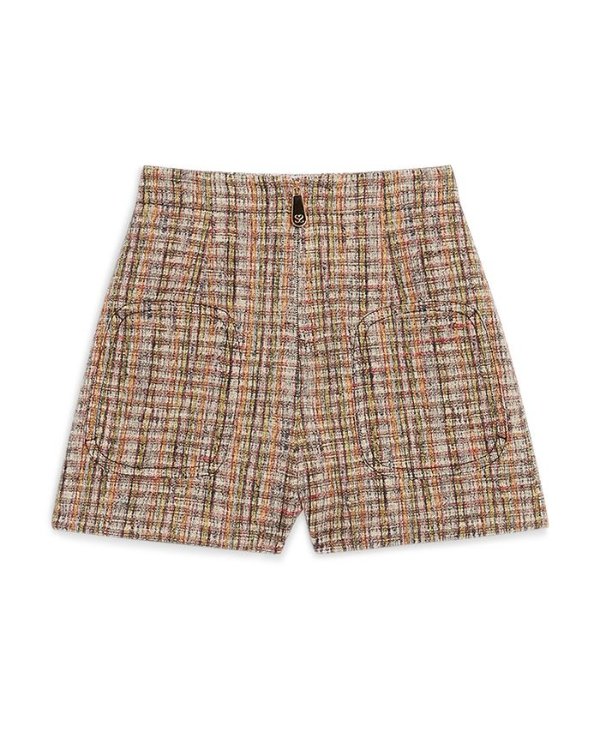 Hubert Zip Front Tweed Shorts