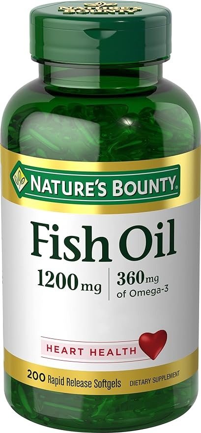 Fish Oil, 1200 mg Omega-3, 200 Rapid Release Softgels, Dietary Supplement for Supporting Cardiovascular Health(1)
