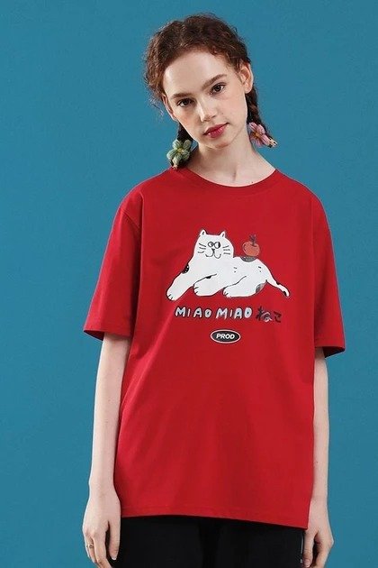 Miao Miao Cat Oversized T恤