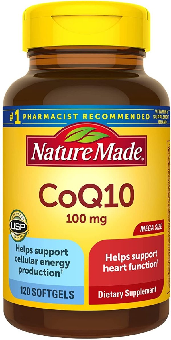 CoQ10 100 mg, Dietary Supplements for Heart Health and Cellular Energy Production, 120 Softgels, 120 Day Supply