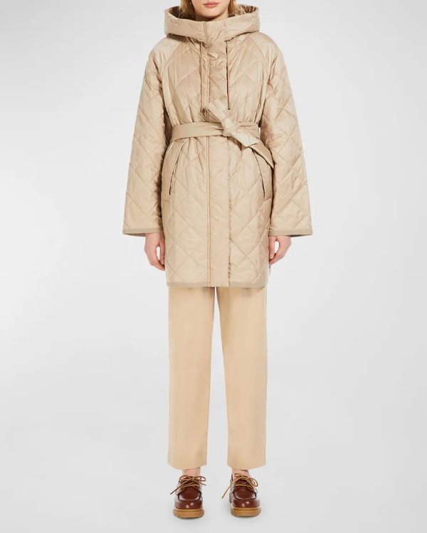 Ribera Quilted Water-Repellent Hooded Parka