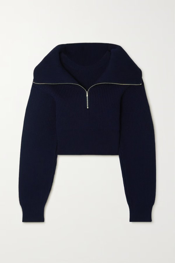 Risoul cropped ribbed merino wool sweater
