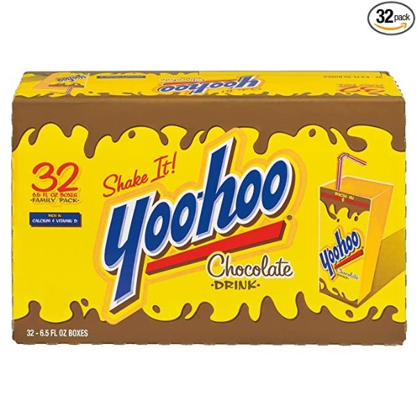 Yoo-hoo Chocolate Drink, 6.5 Fl Oz (Pack of 32)