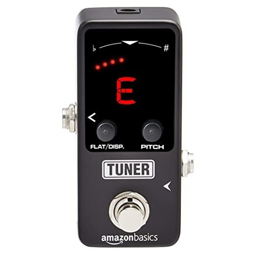 Amazon Basics Mini Tuner Pedal for Guitar and Bass