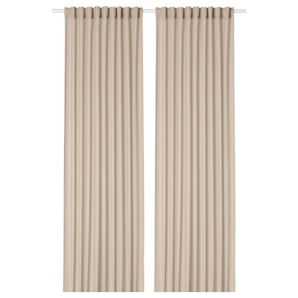 ROSENROBINIA Sheer curtains, 1 pair, beige, 57x84 "