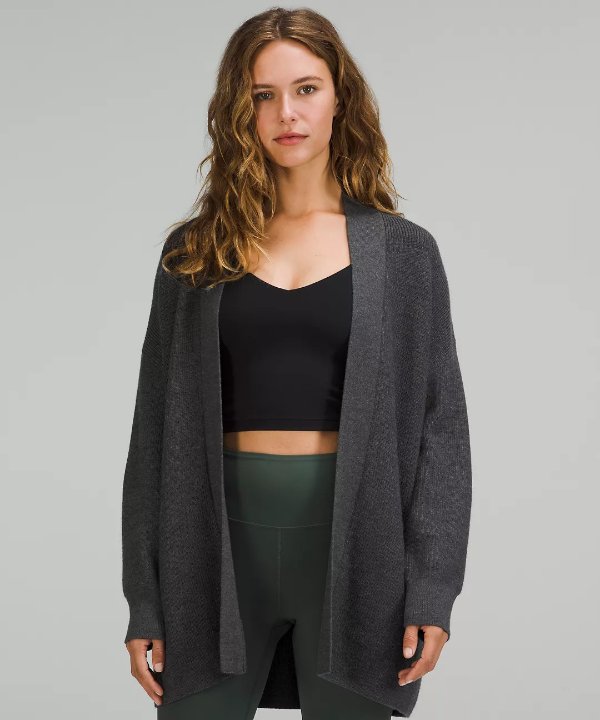 Merino Wool-Blend Ribbed Long Wrap Sweater | Women's Sweaters | lululemon