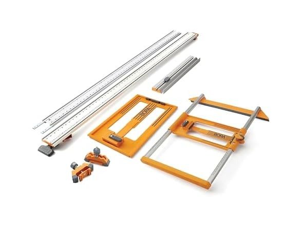 BORA 6-Piece NGX Premier Set for Making Precision Cuts, Includes 50" Clamp Edge, 50" Clamp Edge Extension, Saw Plate RT, Track Clamp Pair, T-Square Clamp Edge Accessory, Twin Rail Rip Guide, 544650