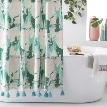 Vintage Marble Shower Curtain by Drew Barrymore Flower Home