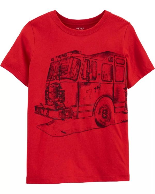 儿童消防车T恤