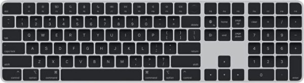 Magic Keyboard with Touch ID and Numeric Keypad: Wireless, Bluetooth, Rechargeable. Works with Mac Computers withSilicon; US English - Black Keys