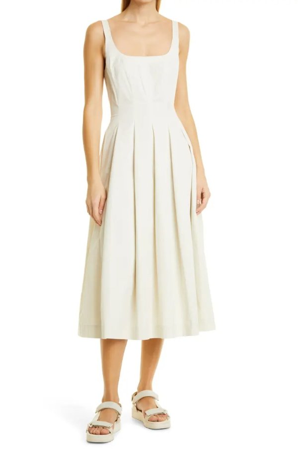 Paneled Stretch Cotton Dress