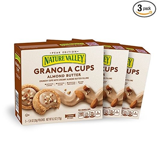 Peak Edition Granola Cups, Almond Butter, 1.24 Ounce, 5 Count (Pack of 3)