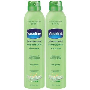 Vaseline Intensive Care Spray Moisturizer, Aloe Soothe 6.5 oz, Twin Pack