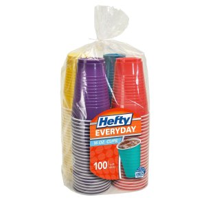Hefty Everyday Assorted Colors Party Cups, 16 Oz, 100 Count