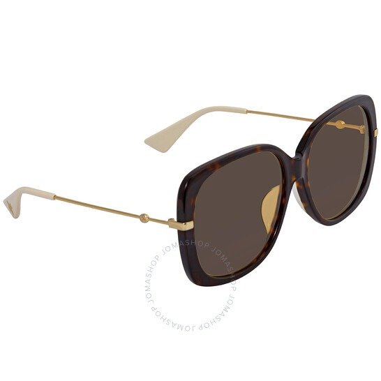Brown Rectangular Ladies Sunglasses Gg0511sa00559