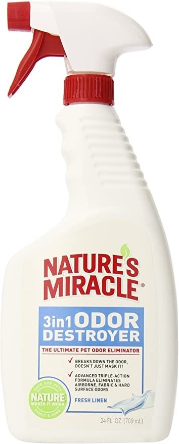 's Miracle P-5452 3-in-1 Odor Destroyer, Fresh Linen Scent, 24-Ounce