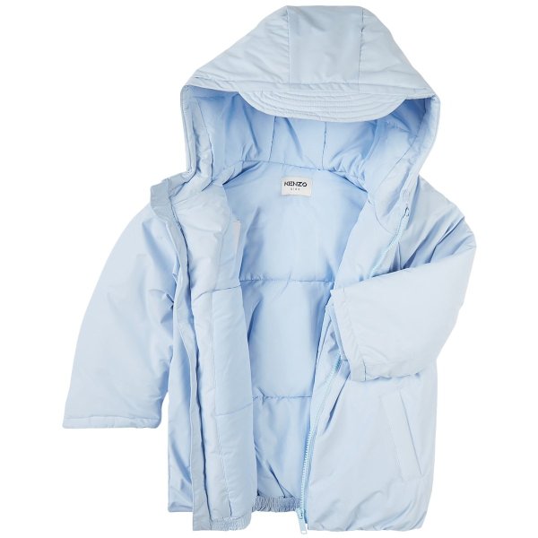 Kids Light blue Criss Cross Logo Puffer Jacket | AlexandAlexa