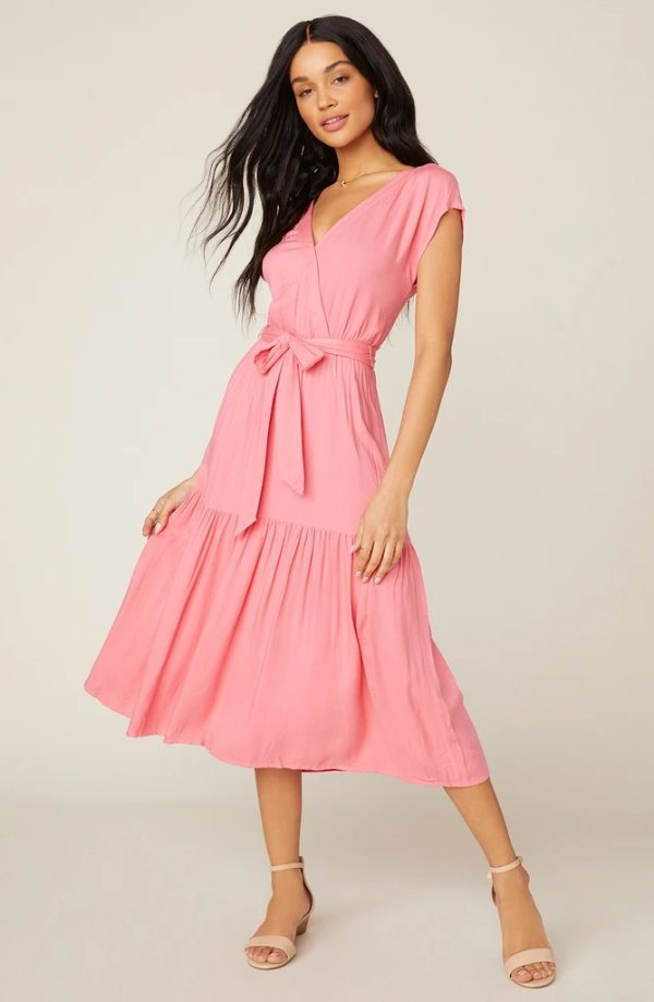 Holding On Belted Midi Dress