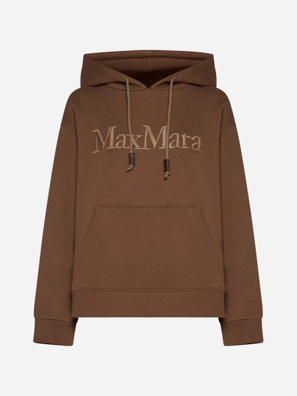 Agre logo cotton hoodie BROWN, MAX MARA S |Danielloboutique.it