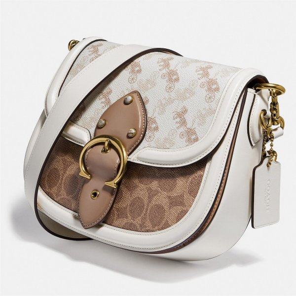 Beat Saddle Bag With Horse And Carriage Print