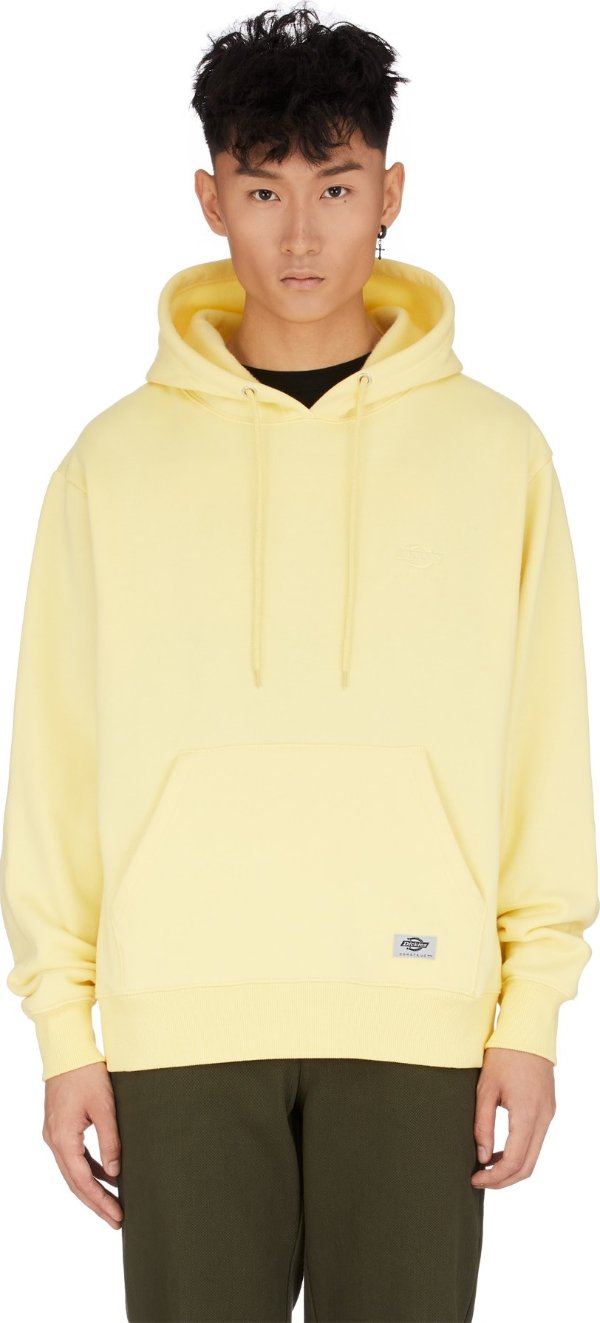 - Logo Fleece Pullover Hoodie - Muted Yellow