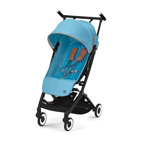 Libelle 2 Ultra Compact and Lightweight Baby Pockit Travel Stroller with UPF 50+ Sun Canopy for Babies and Toddlers - Carry-On Luggage Compliant - Compatible withCar Seats, Beach Blue