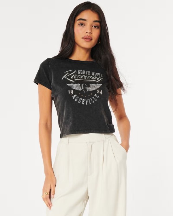 Easy South River Raceway Crop Graphic Tee
