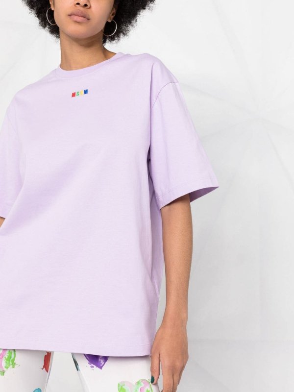 multicolour micro logo-print T-shirt
