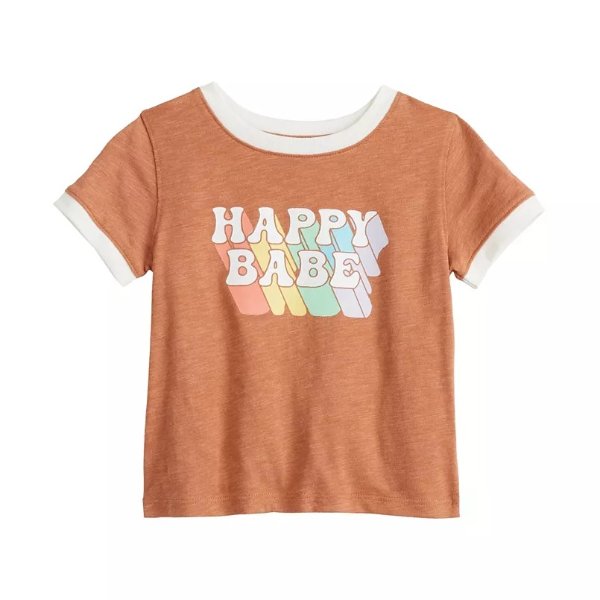 Baby Jumping Beans® Ringer Graphic Tee