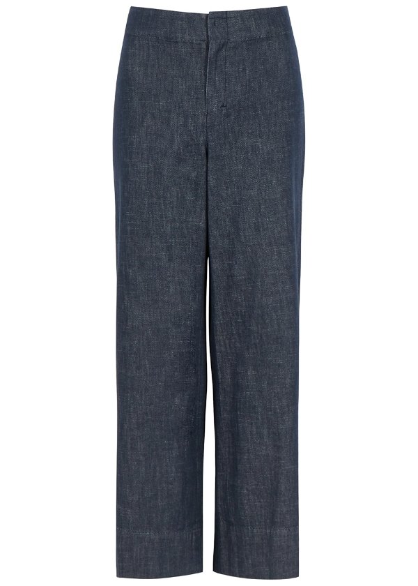 Terry dark blue chambray culottes