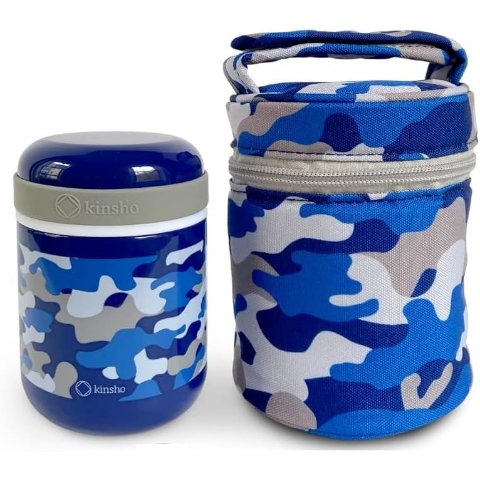 kinsho Kids Thermos for Hot Food and Soup with Insulated Lunch Bag