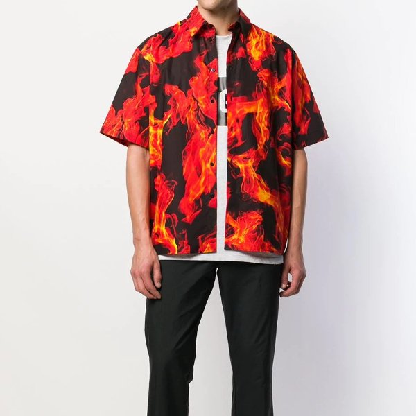 flame print shirt