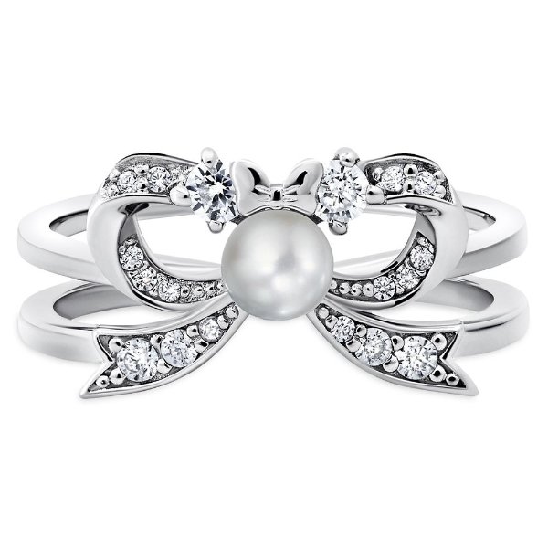 纯银锆石珍珠戒指