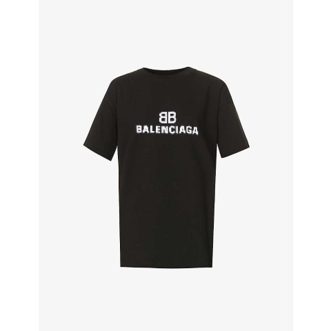 BalenciagaBranded cotton-jersey T-shirt