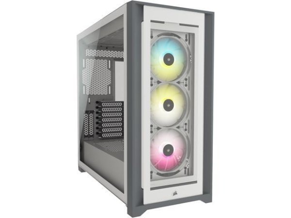 iCUE 5000X RGB Tempered Glass Mid-Tower ATX PC Smart Case, White