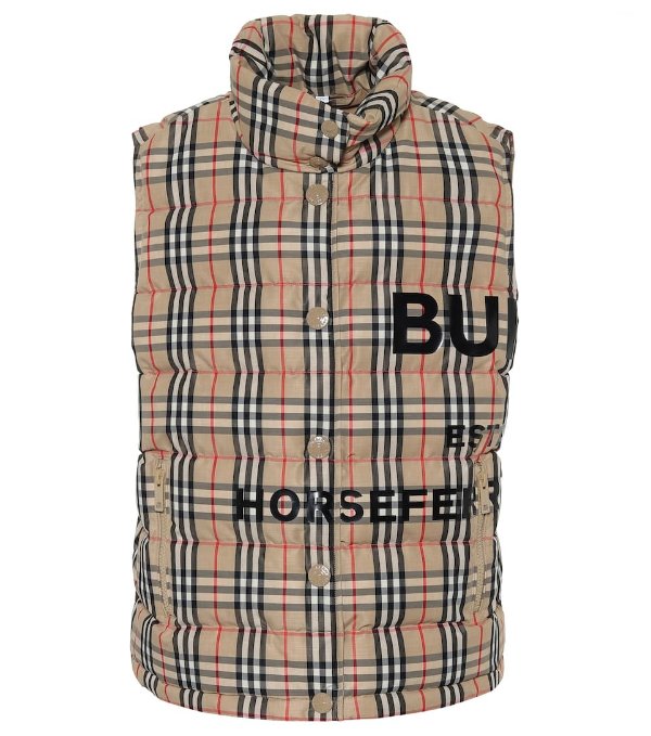 Vintage Check quilted down vest