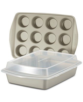 Nonstick 3-Pc. Bakeware Set, Silver