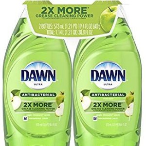 Dawn Ultra Antibacterial Dishwashing Liquid, Apple Blossom, 19.4 Fl Oz, 2 Count @ Amazon.com