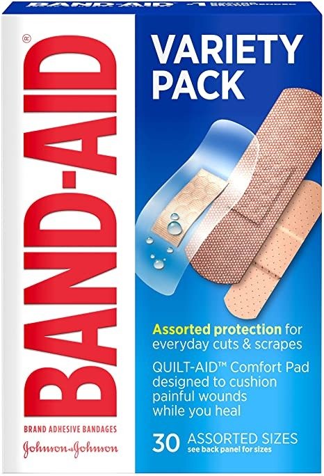 -Aid Brand Adhesiveage Family Variety Pack, Clear, Tough, and Sportages, Assorted Sizes, 30 ct