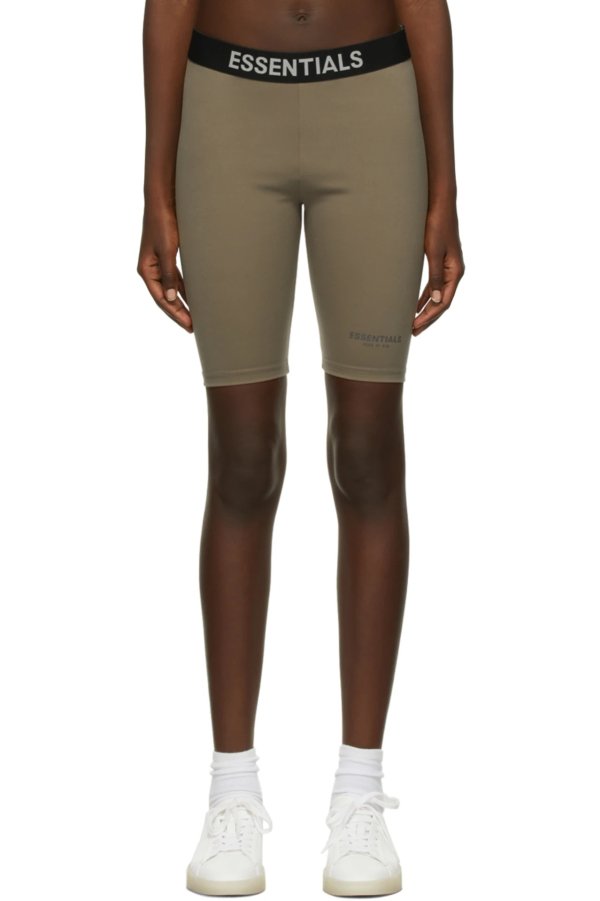 Taupe Athletic Biker Shorts
