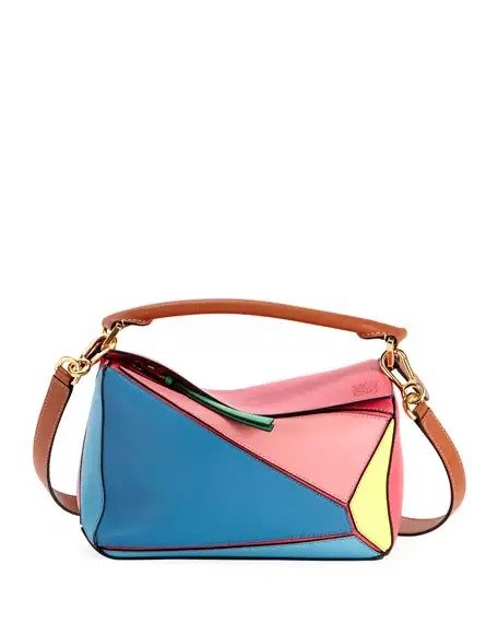 Puzzle Small Colorblock Leather Shoulder Bag