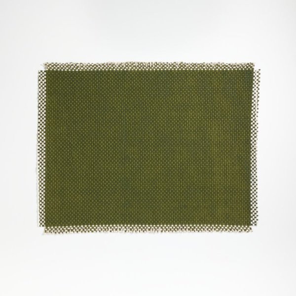 Mayrie Olive Green Fringe Placemat + Reviews | Crate & Barrel