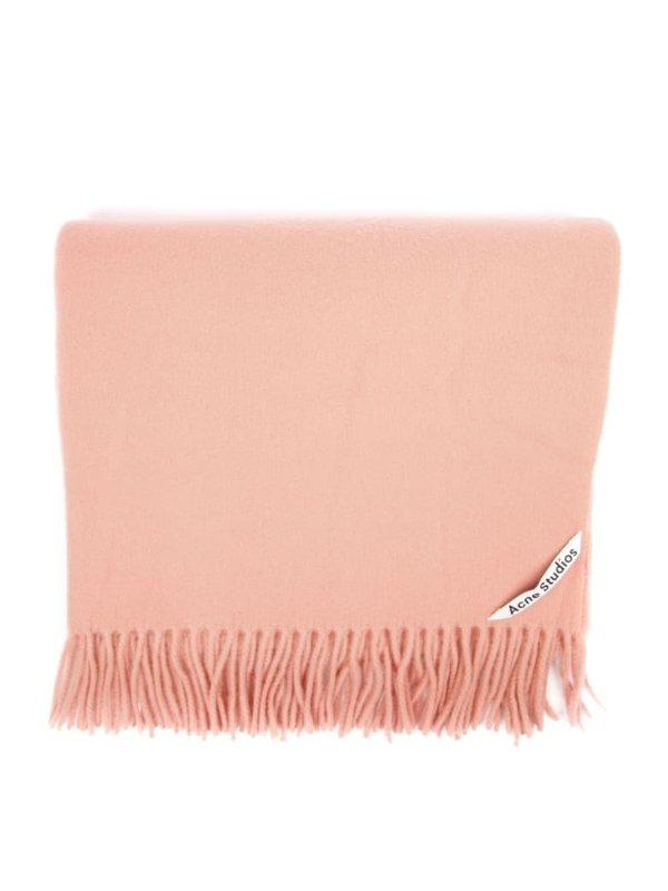 Pink Canada Wool Scarf With Fringe