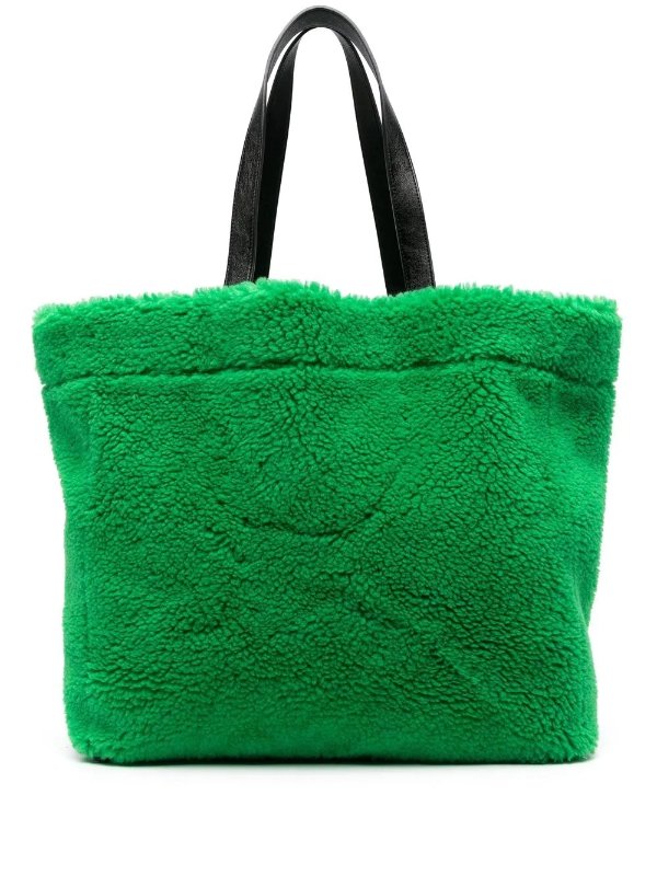 faux-shearling design tote bag