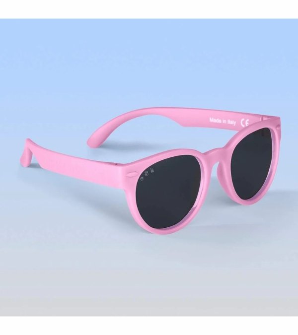 Roshambo Eyewear Polarized Baby Sunglasses - Popple Rounds - Light Pink / Grey (0-2 years)