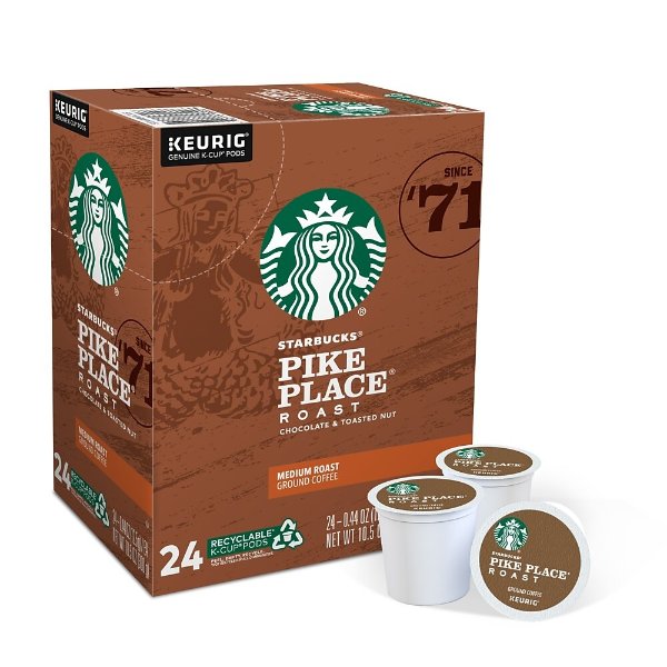 Pike Place Coffee, Keurig® K-Cup® Pods, Medium Roast, 24/Box (9572)