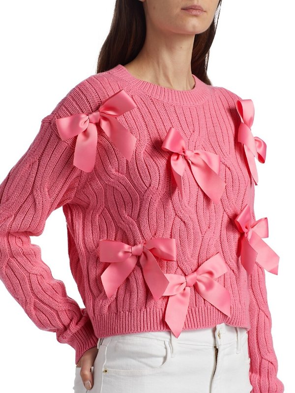 Beau Cable-Knit Bow Sweater