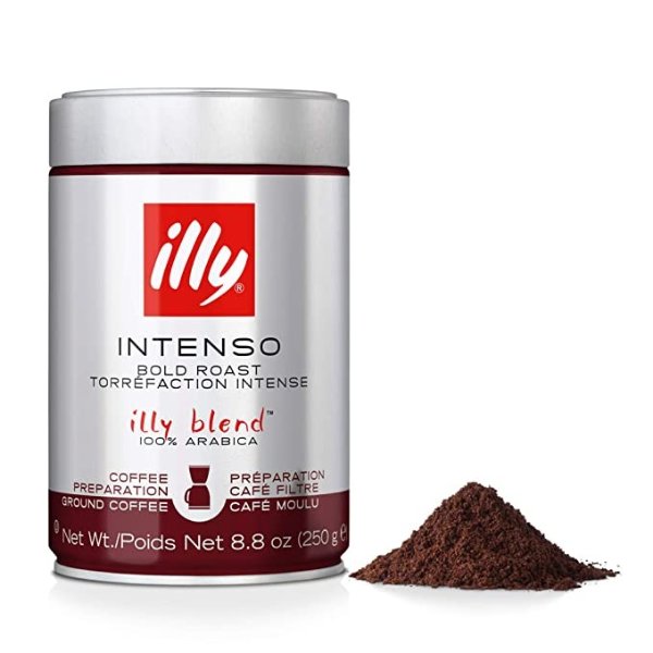 Intenso Ground Drip Coffee, Bold Roast, Intense, Robust and Full Flavored With Notes of Deep Cocoa, 100% Arabica Coffee, No Preservatives, 8.8oz