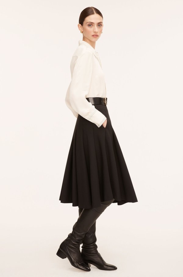 Refined Suiting Pleated Skirt | Rebecca Taylor