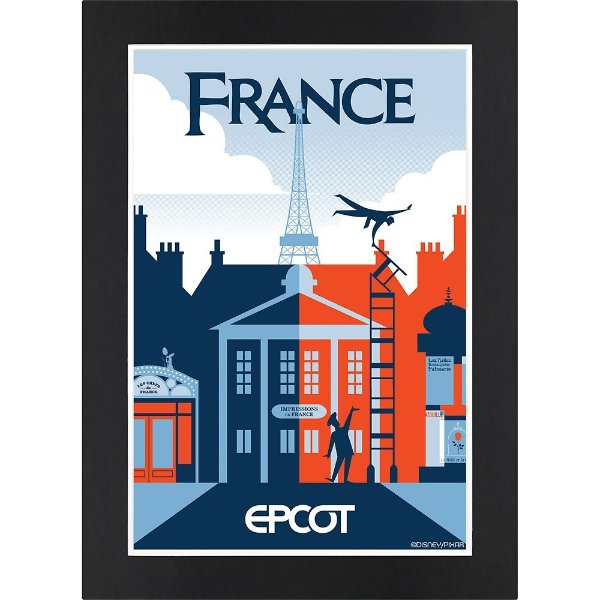 EPCOT France Pavilion 哑光印刷画